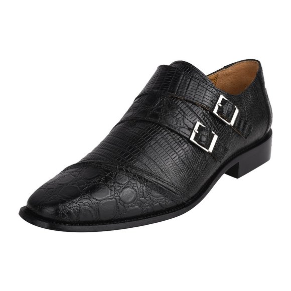GRACE Genuine Leather Oxford Style Monk Straps - Picture 1 of 7